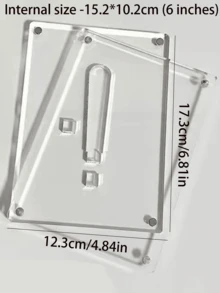 1pc 6-Inch Acrylic Photo Album Display Stand For Memorial Storage, Transparent Frame Storage Rack, Simple Desktop Ornament, Postcard/Card Display Stand And Photo Frame - Transparent - View 5