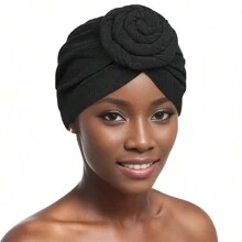 女士頭巾套裝，時尚印花舒適休閒透氣指南針和蝸牛帽頭巾發帶 - 彩色 - 查看 8