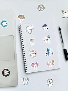 50pcs Tooth Protection Stickers Decals For Skateboard, Guitar, Mobile Phone Decoration - Multicolor - View 5