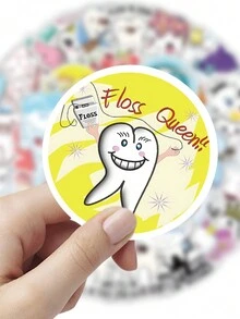 50pcs Tooth Protection Stickers Decals For Skateboard, Guitar, Mobile Phone Decoration - Multicolor - View 4