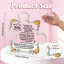 1pc 透明拼圖亞克力牌匾,送給摯友的禮物,給摯友的最佳生日禮物,摯友情誼禮物,貼心的摯友禮物,桌面裝飾標識亞克力,亞克力桌面裝飾,適合女性的友情禮物,非生物姐妹禮物,創意美學家居辦公裝飾禮物,桌上裝飾品,紀念禮物,理想的精緻禮物,藝術工藝裝飾品禮物,新居禮物,亞克力紀念禮物 - 彩色 - 查看 2