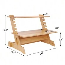 Bamboo Standing Monitor Stand Desk Convertor Riser For Monitor Adjustable Height Standup Desk Top Laptop Workstation With Phone Headset Holder - 天然竹子 - 查看 5