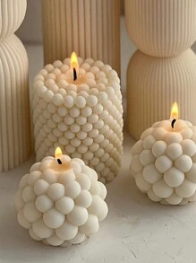 1 件 3D 圆柱蜡烛模具 DIY 硅胶蜡烛模具树脂模具 3D 艺术蜡香味蜡烛制作模具硅胶手工皂模具 - 彩色 - 查看 4