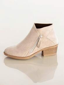 Botas planas para mujer,Botas cortas,Botines - Beis - Ver 5