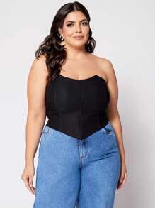 kit c/2 Corselet Plus Size, corselete com alças, corselete básico, moda casual, moda gringa, moda boho, moda sexy, look romântico, corselete, espartilho, corselete de zíper nas costas - Laranja Queimado - Visão 3
