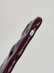 Burgundy 1PC Ins Style Meteorite Textured Anti-Fall Tpu Phone Case Compatible With IPhone Waterproof Shockproof Scratch Resistant - Burgundy - View 9