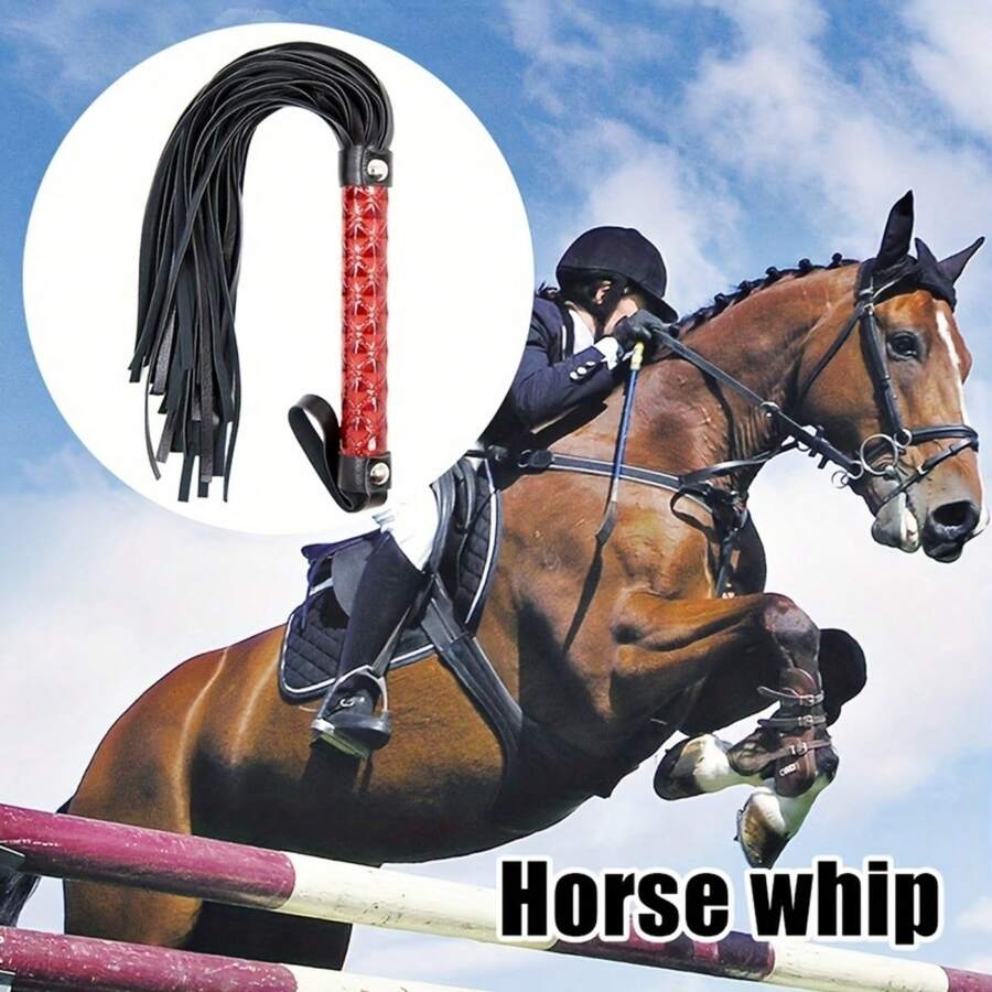 Riding Training Whip, Outdoor Sports Without Sliding Leather Training Riding Accessories - Red - View 1