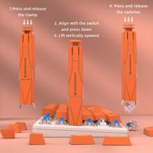 MAMBASNAKE 2-In-1 Keycap Switch Puller Tool For Hot Swappable Mechanical Keyboard, 304 Stainless Steel MX Keys Remover Kit For DIY Custom Gaming Keyboard - Orange - View 8