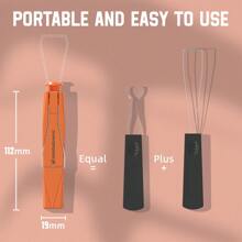 MAMBASNAKE 2-In-1 Keycap Switch Puller Tool For Hot Swappable Mechanical Keyboard, 304 Stainless Steel MX Keys Remover Kit For DIY Custom Gaming Keyboard - Orange - View 4