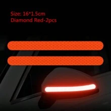 Car Reflective Mirror Warning Sticker, Night-Time Safety Reflective Warning Stripe For Back Mirror To Prevent Collisions And Scratches, Model S01 - Multicolor - View 2