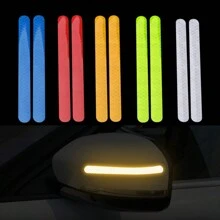 Car Reflective Mirror Warning Sticker, Night-Time Safety Reflective Warning Stripe For Back Mirror To Prevent Collisions And Scratches, Model S01 - Multicolor - View 1