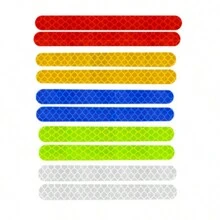 Car Reflective Mirror Warning Sticker, Night-Time Safety Reflective Warning Stripe For Back Mirror To Prevent Collisions And Scratches, Model S01 - Multicolor - View 4