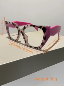 1 件女士时尚双色框架眼镜，日常配饰，厚框透明镜片，适合日常佩戴透明眼镜配件 - 彩色 - 查看 5