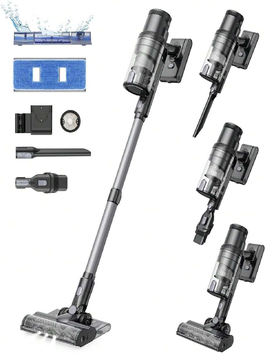 Proscenic Vacuum Cleaners For Home, P11 Mopping 35Kpa Cordless Vacuum Cleaner And Mop Combo With Touch Screen, Stick Vacuum Equipped 5-Stage Filtration System, Hardwood Floor Vacuum For Pet Hair, Car - phích cắm Mỹ - Xem 1