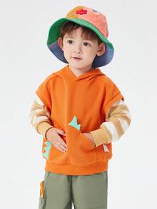 Balabala Áo nỉ trùm đầu đan cho bé trai - trái cam - Xem 3