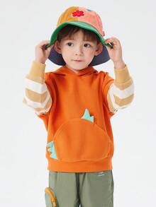 Balabala Áo nỉ trùm đầu đan cho bé trai - trái cam - Xem 1