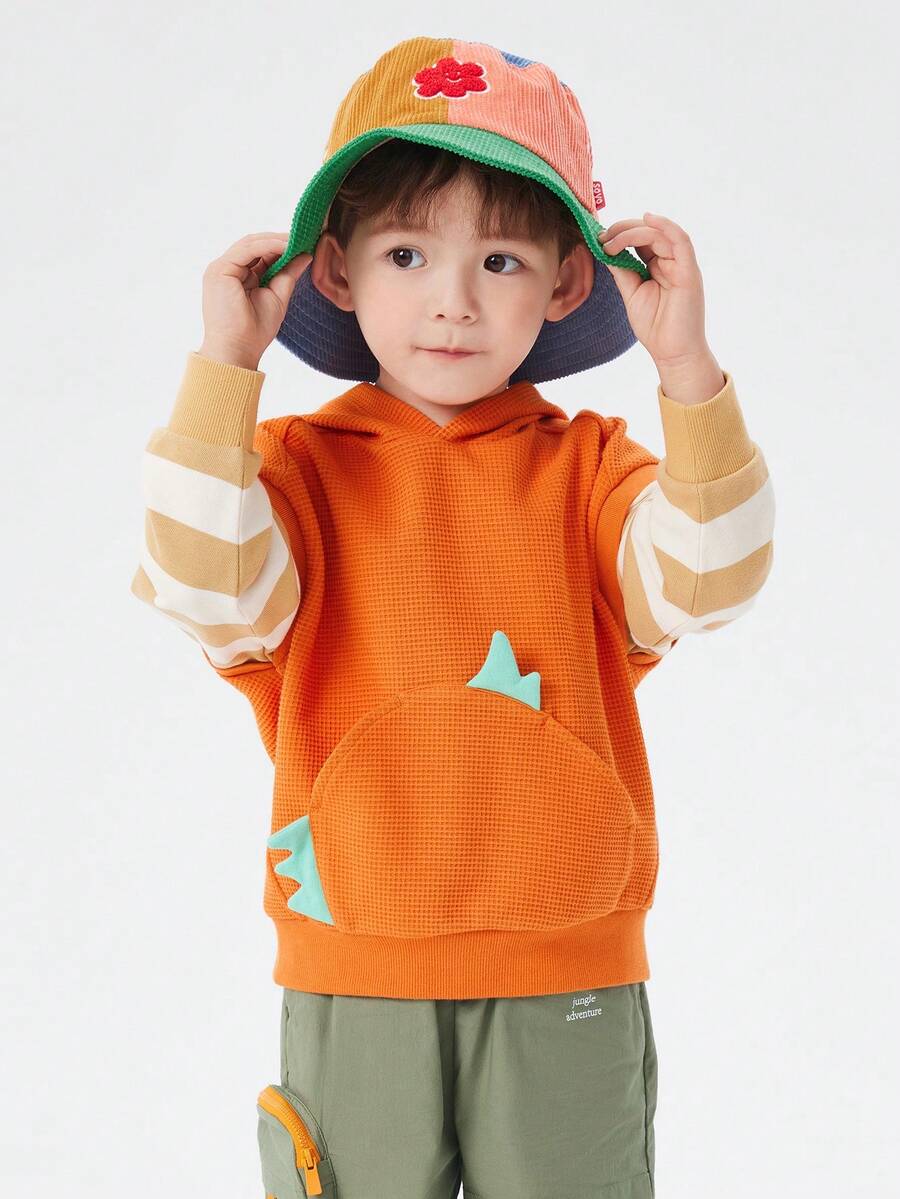 Balabala Áo nỉ trùm đầu đan cho bé trai - trái cam - Xem 1