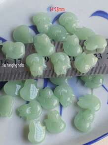 20入組/袋13*19mm深綠色玉石吊墜項鍊,耳環diy珠寶製作配件 - 13*19mm深玉色長方 - 查看 20