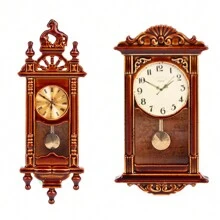 1pc Random Color Dollhouse Miniature Clock Home Decor Accessory Toy (1:12 Scale) - Brown - View 1