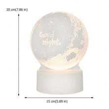 1 Miếng Acrylic 3D Mặt trăng Hoạt hình Đèn ngủ Đối với Phòng ngủ , Bảo vệ mắt Led Đèn ngủ Với USB , Lãng mạn Trang trí Đèn bàn - Trong sáng - Xem 5