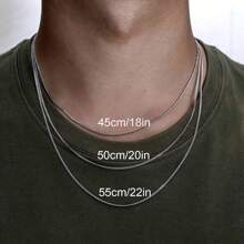 1pc Minimalist Style Men's Fashionable Stainless Steel Chain Necklace, Thin Choker