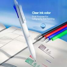 chenguang M&G晨光文具套装：学生专用静音顺滑圆珠笔三支装。包含四种中性色墨水和一支黑色子弹头圆珠笔，适合考试和复习练习。设计简洁时尚，也适用于签署文件。 - 彩色 - 查看 3