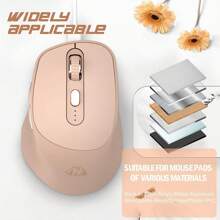 X7 2.4g無線滑鼠藍牙滑鼠,雙模式辦公室滑鼠,帶電池指示燈,type-c可充電遊戲滑鼠,5段可調dpi,pixart 3212,65g超輕滑鼠適用於windows / Android - 米色 - 查看 3