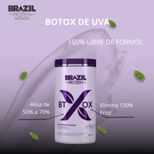 Elimina Frizz Hidrata Tratamiento Capilar Cabello Dañado Tratamiento en Crema Botox de Uva Brazil Protein Cabello Rubio con Matiz  1KG - Morado - Ver 1