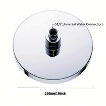 8 Inch Round Rain Shower Room LED Shower Head 7-Color Automatic Light Change Shower Head, G1/2 Shower Head - Silver - View 3