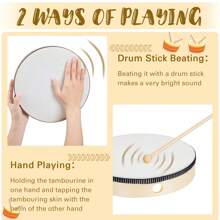 Weihnachtsdekoration Handtrommel für Erwachsene Holzrahmentrommel 30 cm, 25 cm, 20 cm, 15 cm Schlagzeug Musikinstrumente für Anfänger Partyzubehör (Trommelstöcke nicht enthalten)