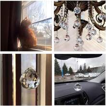 2入組水晶透明球裝飾品,適用於家庭、派對和車用氛圍,掛飾 - 白色 - 查看 4