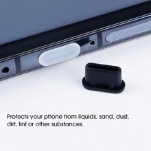 5入組矽膠手機防塵塞,type C 型號手機充電口保護套,橡膠防塵塞套 - 無色 - 查看 5