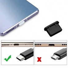 5入組矽膠手機防塵塞,type C 型號手機充電口保護套,橡膠防塵塞套 - 無色 - 查看 3