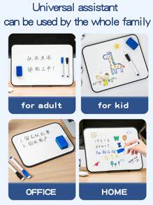 A Children's Whiteboard With Rounded Corners And Soft Edges, With Four Different Border Colors. The Whiteboard Pen Can Be Wiped And Written On,White Board - Black - View 4