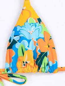 Ladies' Fashionable Sexy Flower Print Bikini Set Summer - Multicolor - View 3