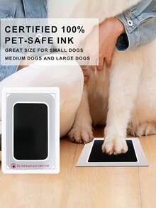 1套嬰兒手印腳印套件,寵物爪印套件,無觸摸墨水墊和無墨套件,貓狗足印墊,是完美的新生兒和寵物紀念禮物 - 黑色 - 查看 5