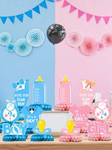 12 đồ trang trí tổ ong theo phong cách quần áo màu xanh và hồng, vật dụng trang trí nền tiệc tiết lộ giới tính theo chủ đề bánh rán, đồ trang trí bàn phòng tiệc, Giáng sinh - Nhiều màu - Xem 4