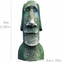 1只手繪磁性冰箱貼紙-世界文化遺產智利復活節島摩艾石雕裝飾工藝品 - 青碧色 - 查看 2