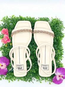Women Flat Sandals - trắng - Xem 2