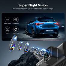 [ F7N Touch+Hardwire Kit ]REDTIGER 4K Dash Cam Front And Rear, Touch Screen 3.18 Inch, Free 64GB Card, Car Dash Camera Built-In WiFi GPS, UHD 2160P Night Vision, WDR, Parking Monitor - Black - View 5