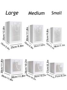 3Pcs Clear Gift Bag With Window,Transparent Bouquet Gift Bags,Gift Bags For Girlfriend Mom,Gift Bags With Handles Suitable For Valentine's Day And Mother's Day, Small Transparent Gift Wrap Bags, Clear Tote Bag, Reusable Shopping Bags With Handle For Merchandise, Retail, Small Business,