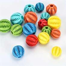 1pc Random Dog Ball Toy, Dog Food-Leaking Toy, Rubber Chew Toys For Dog, Molar Toy, Pet Interactive Toy - Multicolor - View 3