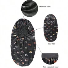 Awegeo 1/2Pcs Women's Long Bonnet Sleep Cap In Silky Satin With Butterfly Print - Wide-Brimmed Elasticized Design, Extra-Length Style For Home Comfort. Fashionable Hair Protection Solution Ideal For Long/Straight/Thick Hair Maintenance & Styling