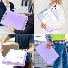 Carpeta Portapapeles Papeleta Almacena Tabla Clip Carta - Púrpura malva - Ver 7