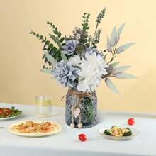 Artificial Flowers In Vases, Artificial Flowers In Vases, Centerpieces For Restaurant Dining Tables, Centerpieces For Table Flowers, Artificial Flowers In Vases, Kitchen Table Decorations, Coffee Table Decorations - Blue - View 3