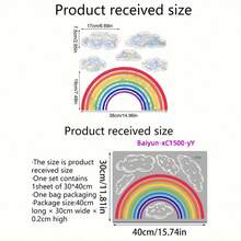 1pc Rainbow Clouds Colorful Electrostatic Window Stickers, Suncatcher Glass Window Stickers Home Decoration, Self-Adhesive Wall Stickers - Multicolor - View 2
