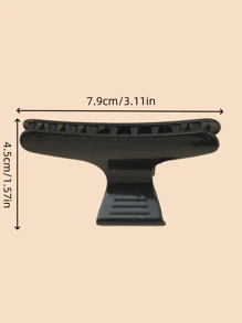 5/12 件女士黑色塑料时尚蝴蝶夹烫发挑染发夹 - 黑色时尚配饰女士休闲发夹爪夹发夹发夹发夹接发夹，学校用品，学院秋冬发饰女士度假装扮女士