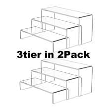 2Set U-Shape Clear Acrylic Display Stand Risers - Clear - View 1