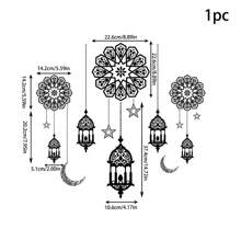1pc Moon & Star Theme Pvc Wall Sticker, Festival Home Living Room Bedroom Background Self-Adhesive Decorative Paper - Black - View 2