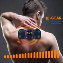 Neck Massage Patch, Portable Rechargeable Mini Massager, Intelligent Electric Neck Massage Device - Black - View 2